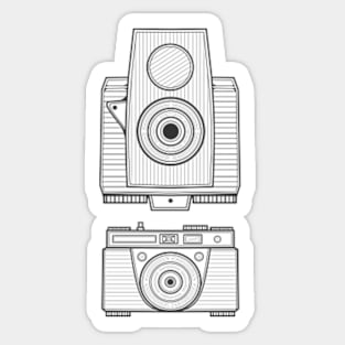 Line Art Vintage Camera Sticker